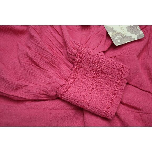 B O G Collective Pink Peasant Crop Top - Picture 8 of 10